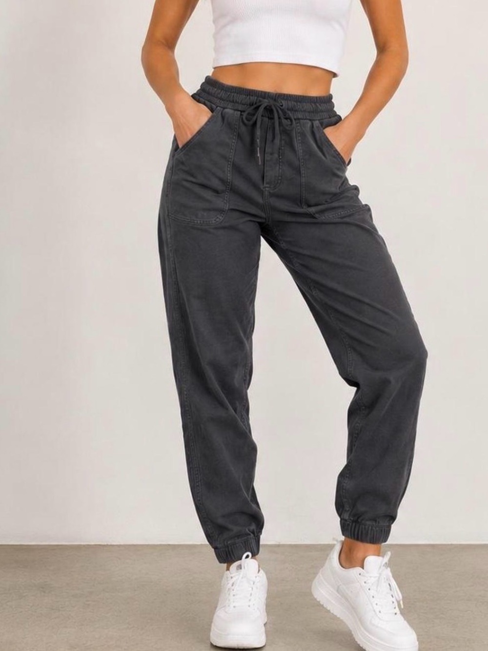 Athleta Drawstring Jogger Pants - Charcoal